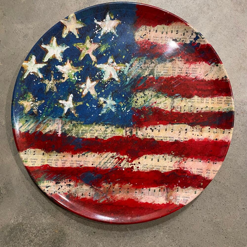 Susan Winget Designed Set of‎ 4 Americana Melamine 11" Plates VERY NICE